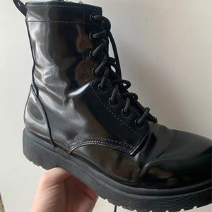 Black combat boots
